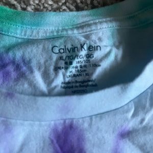calvin klein custom tie dye cropped tee